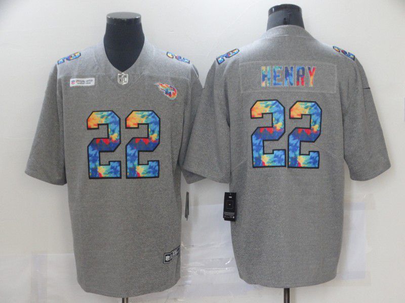 Men Tennessee Titans #22 Henry Grey Rainbow version Nike 2021 NFL Jersey->new york yankees->MLB Jersey